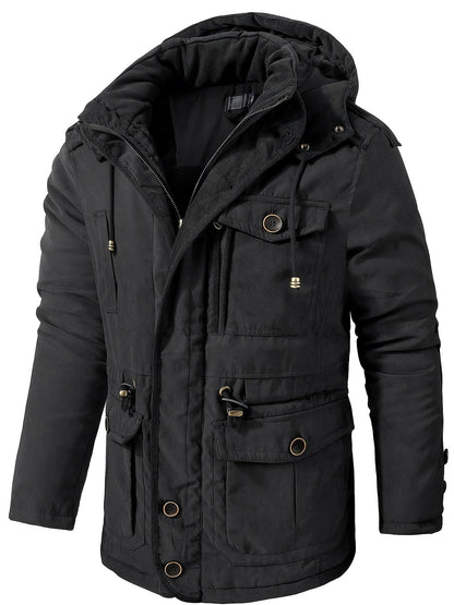 Herren Winterjacke Warm Kapuze Funktionell - IdealeKleiden