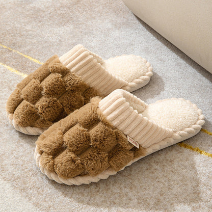 Comfortable Women's Slippers Faux Fur Footbed
