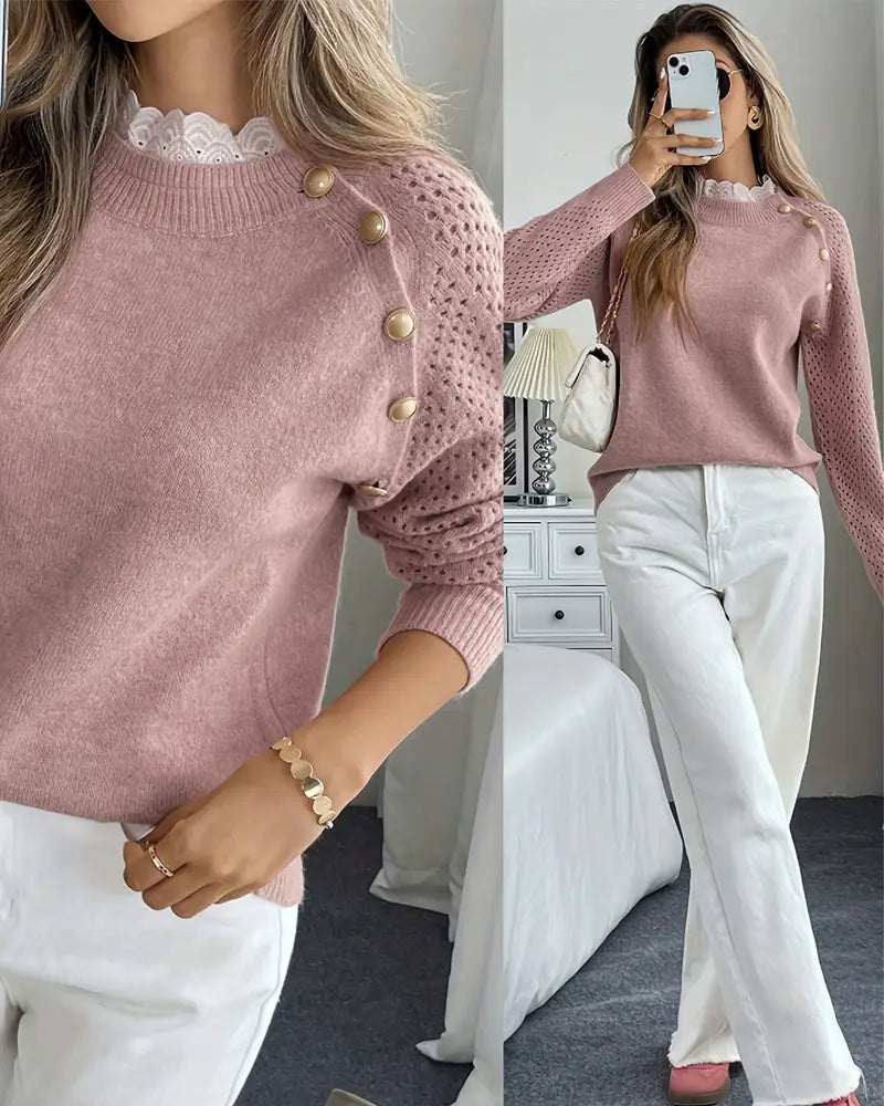 Elegante Frauenkleid Rüschen Dekolleté - IdealeKleiden