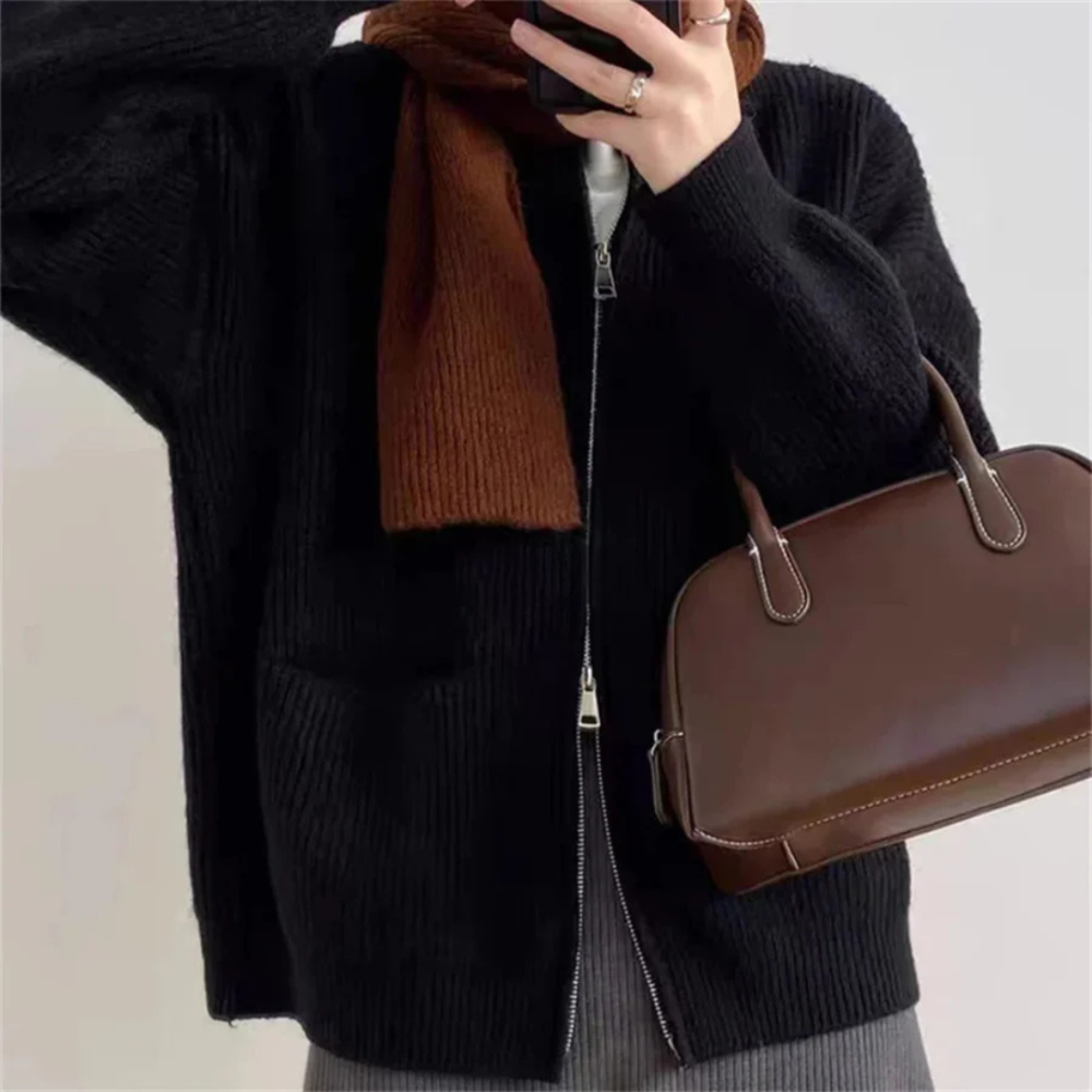 Oversized Women's Zip Cardigan Comfort