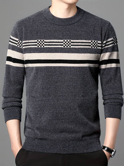 Men's Long-Sleeved Striped Sweater