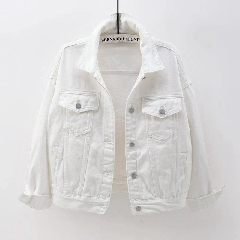 Short women's jacket with buttons and breast pocket
