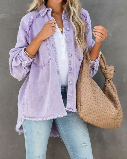 Trendy Denim Jacket Patchwork Style
