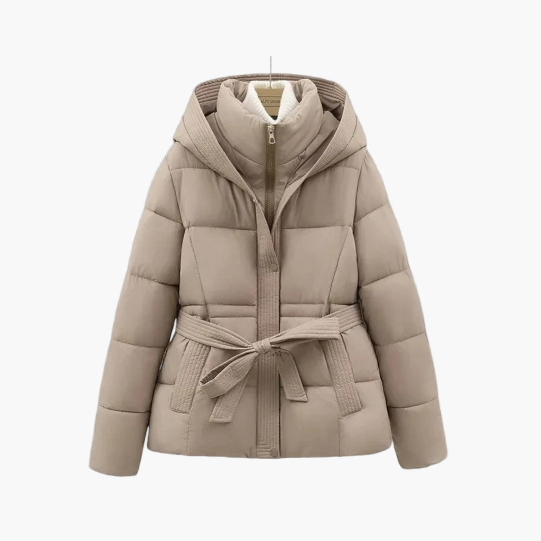Isabella Women's Winter Down Jacket with Belt Warm Insulated