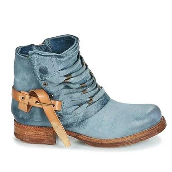 Women's Retro Ankle Boots Wedding Block Heel