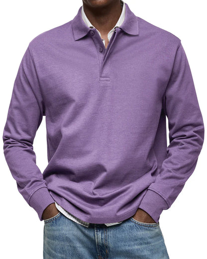 Men's Classic Elegant Long-Sleeve Polo Shirt