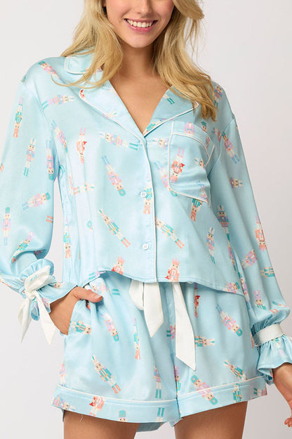 Women's Christmas Shorts Set Loungewear with Pockets