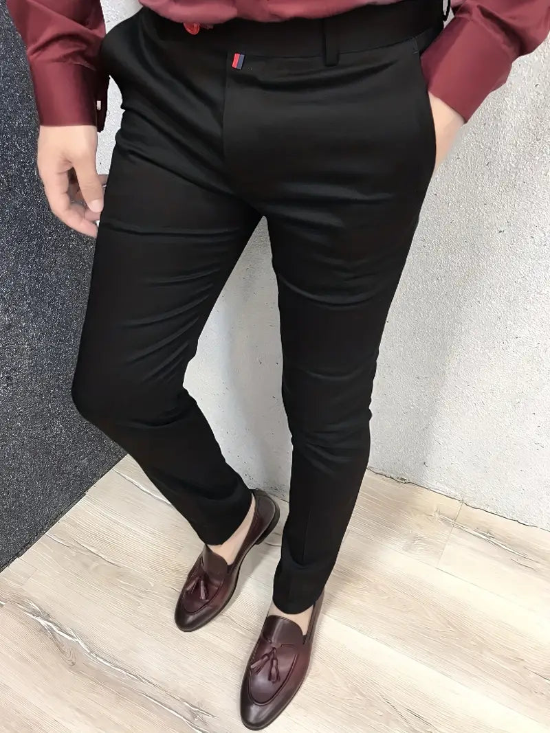Men's Slim Fit Elegant Suit Trousers
