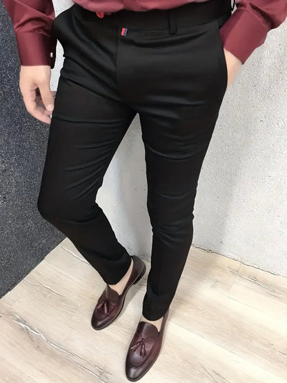 Men's Slim Fit Elegant Suit Trousers