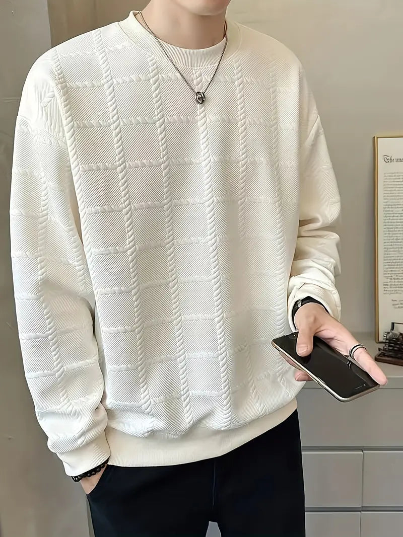 Trendiger Waffelpullover Herren Modisch - IdealeKleiden