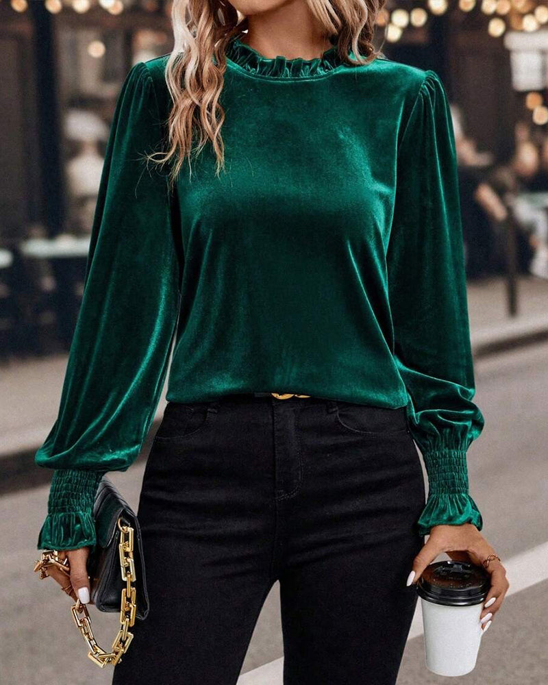 Elegant Evening Dress Velvet Long Sleeve