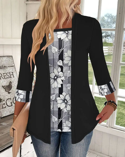 Women's Long-Sleeved Two-Piece Style Top