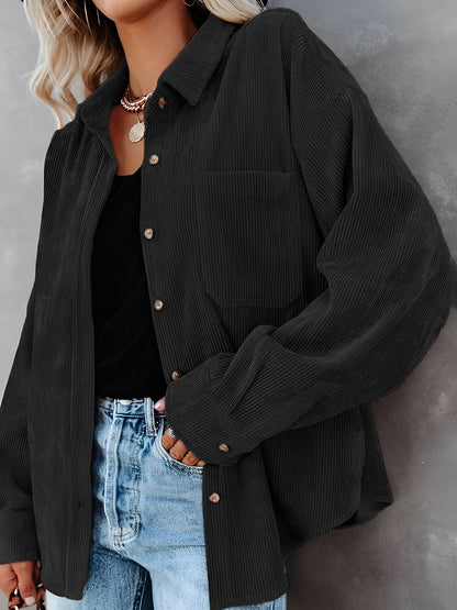Practical Corduroy Jacket with Buttons