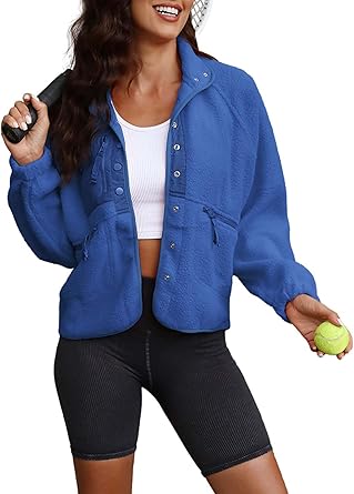 Warme Fleecejacke Damen mit Taschen - IdealeKleiden