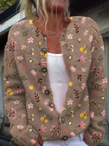 Bequemer Damen Cardigan Strick mit Knöpfen