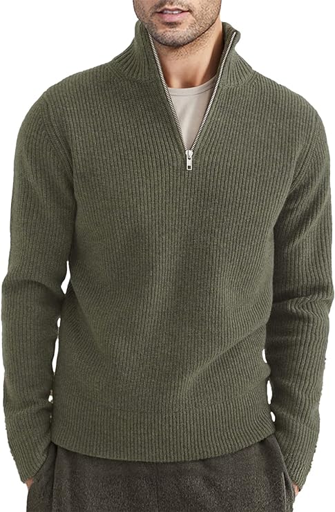Moderner Herren Pullover Reißverschluss Design - IdealeKleiden