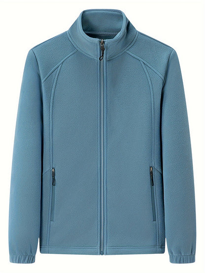 Women's Fleece Jacket Warm Stand-up Collar Long Sleeve