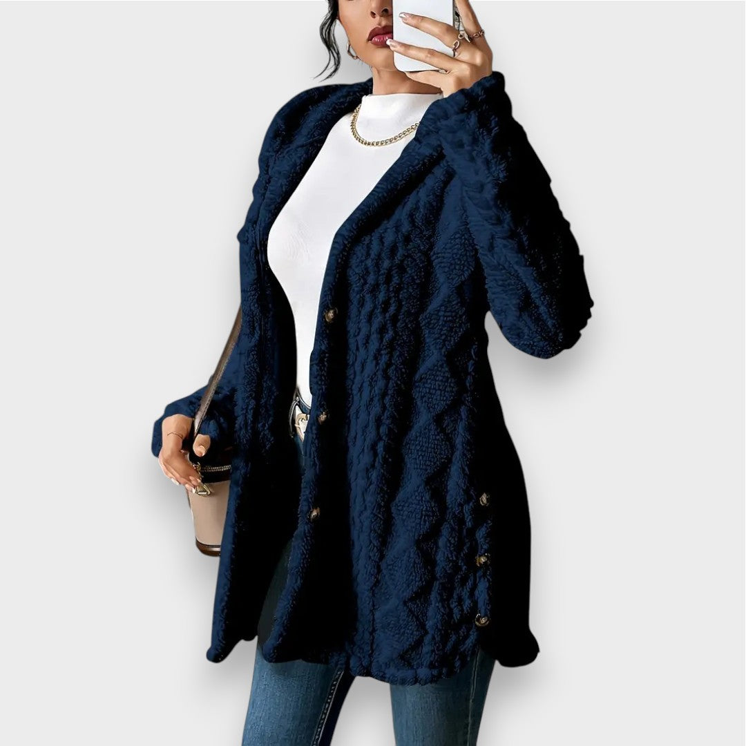 Soft Plush Pullover Hoodie Cardigan for Women