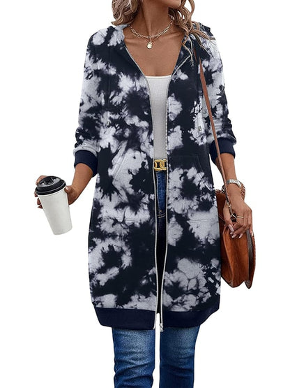 Women's Long Sleeve Hooded Zipper Jacket