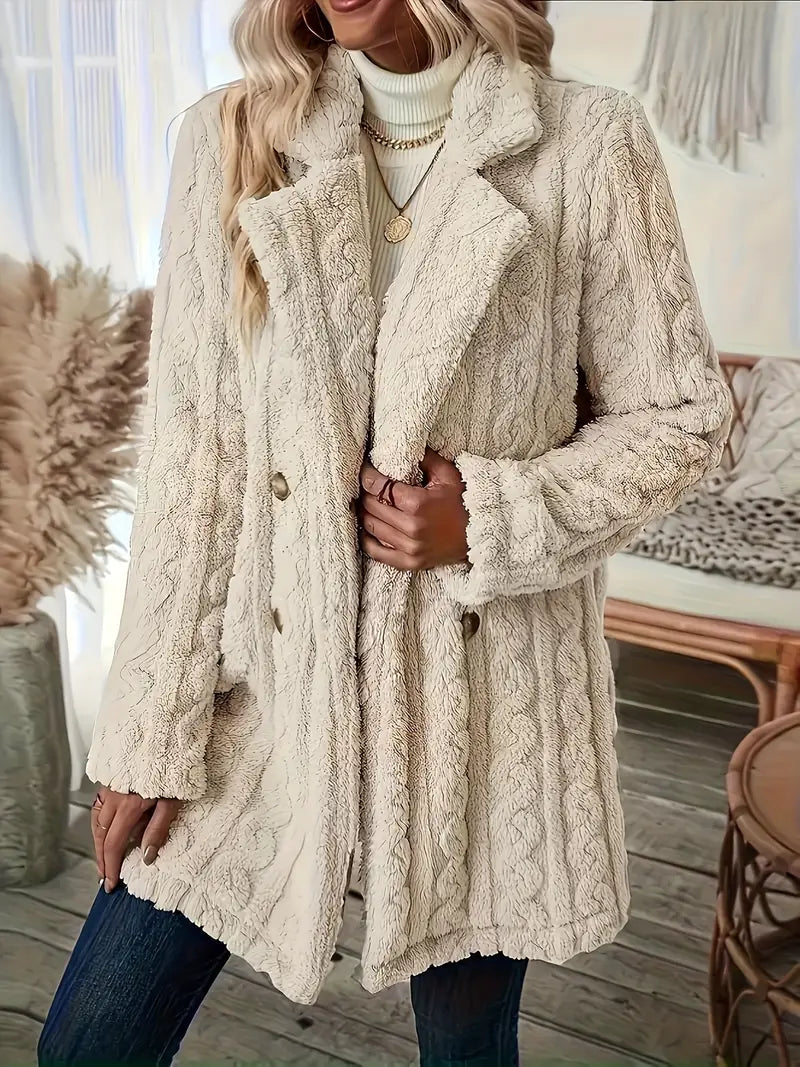 Soft Warm Coat Long-sleeved Plain