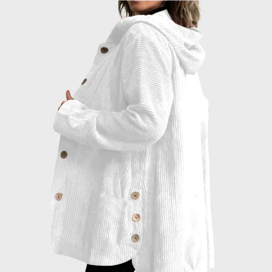 Corduroy Jacket Women Hooded Comfortable