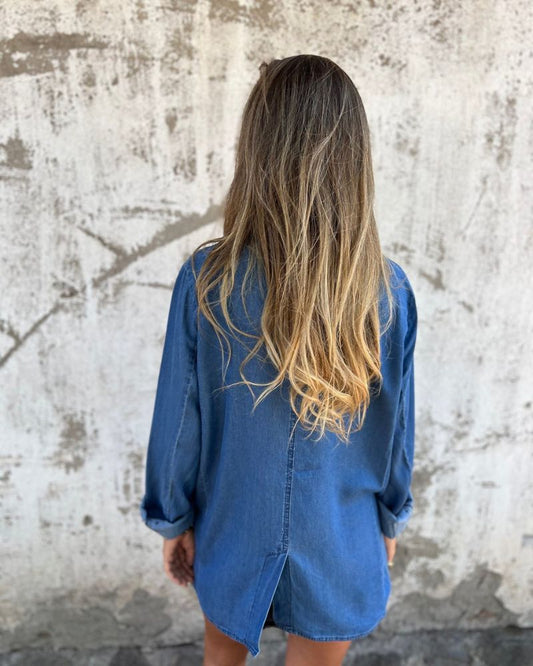 Modischer Denim Blazer Relaxed Fit - IdealeKleiden
