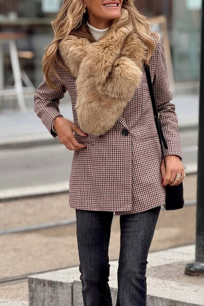 Fashionable Plaid Jacket Trendy Women