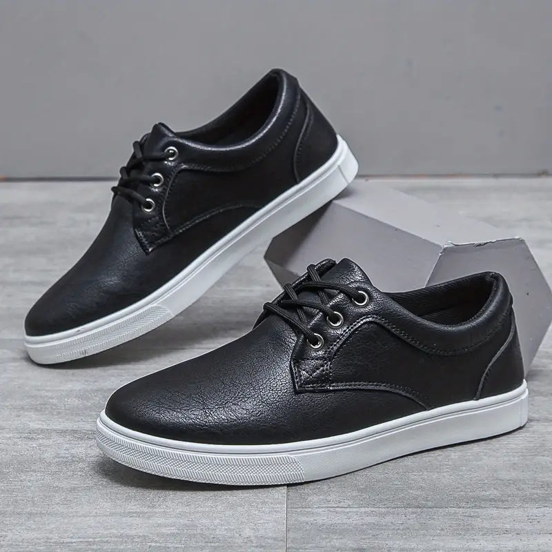 Men's Black Lace-up Sneakers