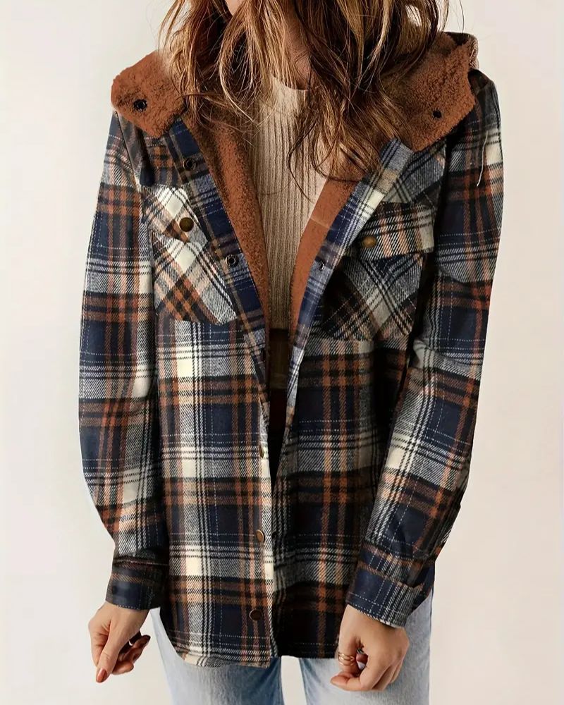 Women's Plaid Sherpa Jacket