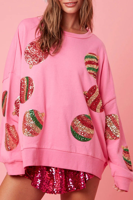 Christmas Sweatshirt Casual Sequin Long Sleeve