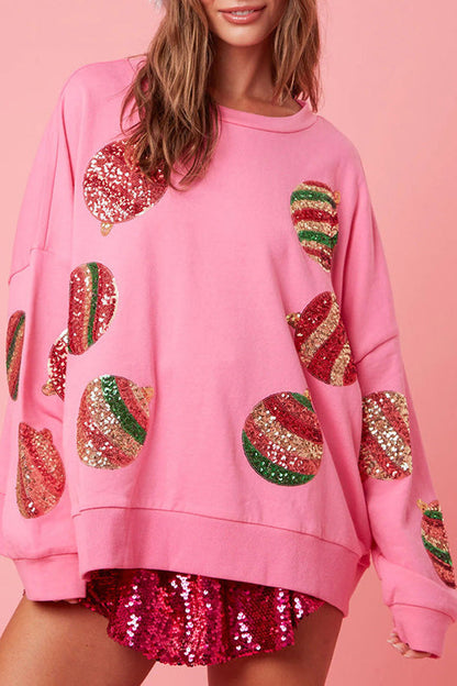 Christmas Sweatshirt Casual Sequin Long Sleeve