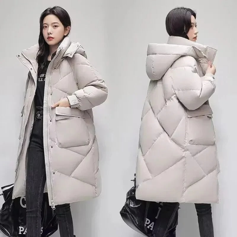 Long Women's Warm Puffer Winter Jacket