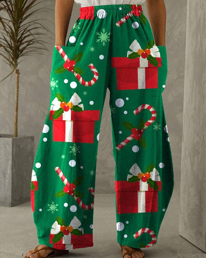 Christmas Trousers Leisure Trousers With Festive Print