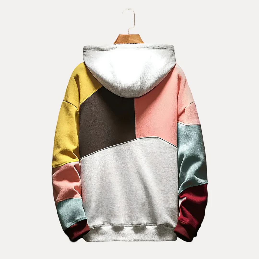 Stylischer Herren Hoodie mit Strickmuster & Trenddruck - IdealeKleiden