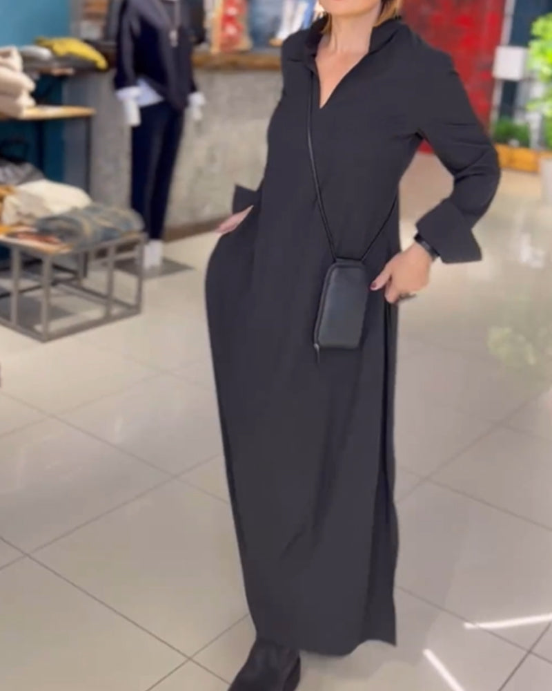 Elegantes Abendkleid Lang Mit Seitenschlitz - IdealeKleiden