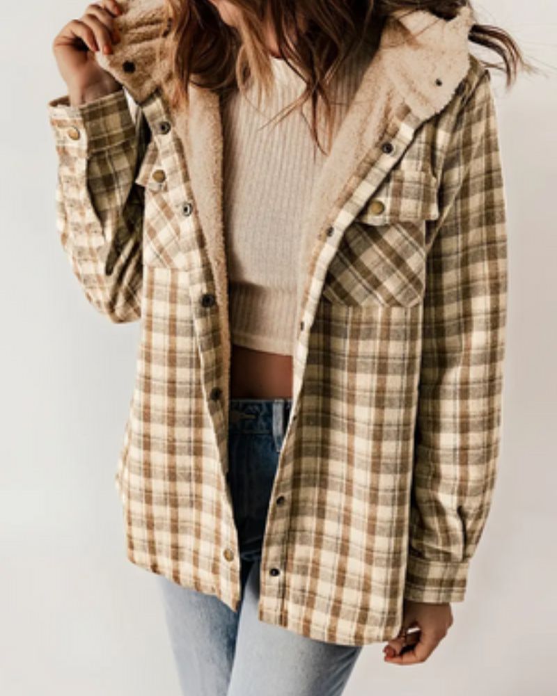Women's Plaid Sherpa Jacket