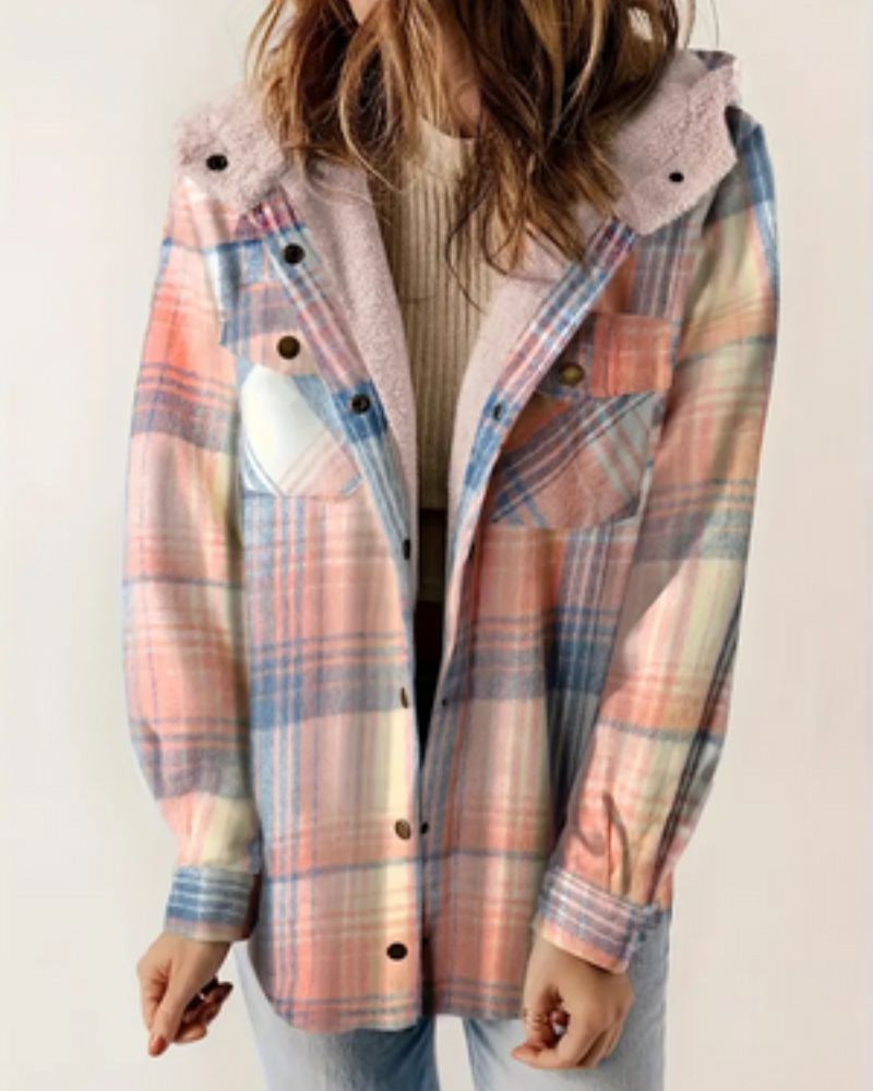 Women's Plaid Sherpa Jacket