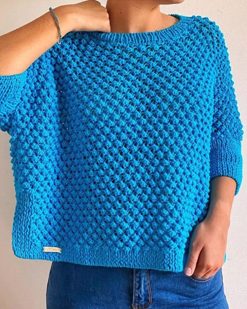 Eleganter Damen Pullover Rundhals Casual - IdealeKleiden