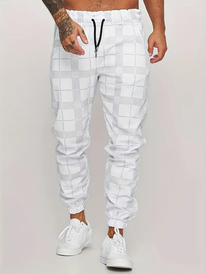 Lässige Karo-Jogginghose Herren Retro-Style