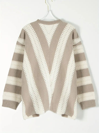 Stylish Striped V-Neck Pullover for Women
