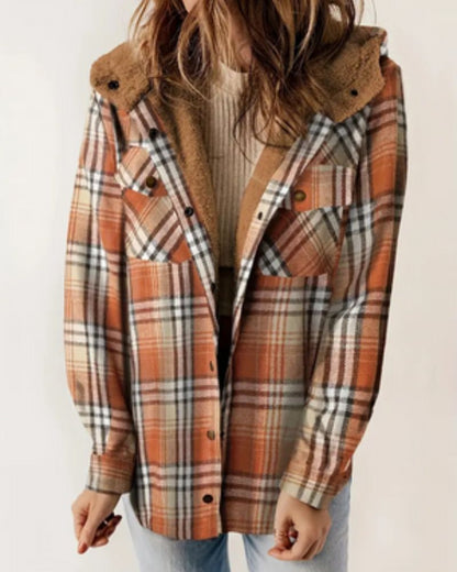 Women's Plaid Sherpa Jacket