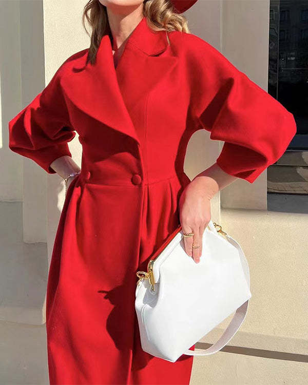 Vintage Wool Coat Retro Luxury Design