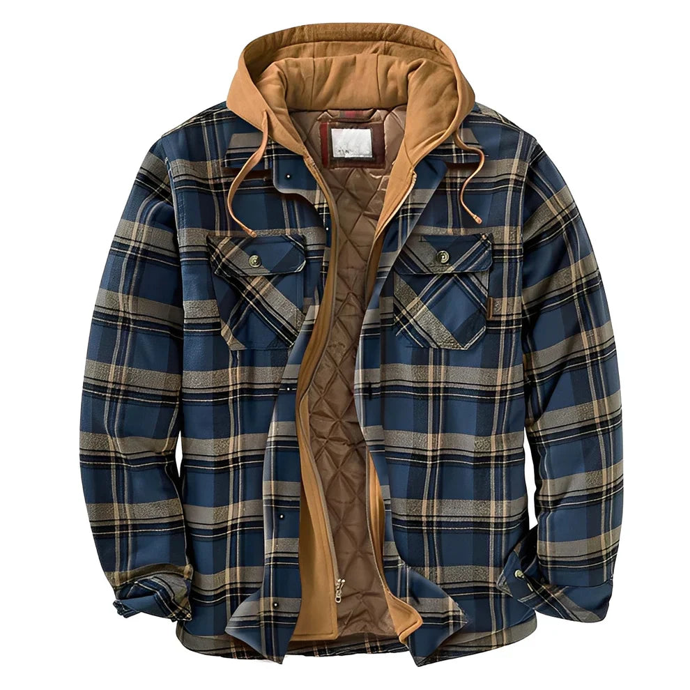 Men's Classic Plaid Hooded Jacket