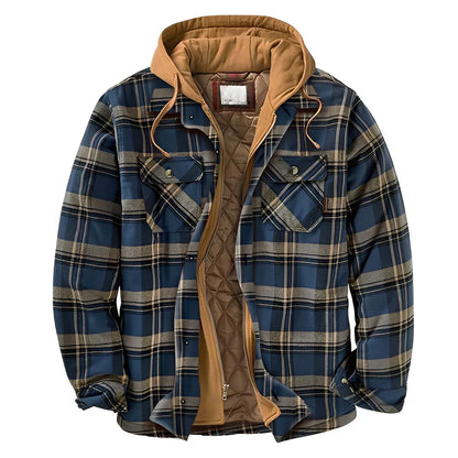 Men's Classic Plaid Hooded Jacket