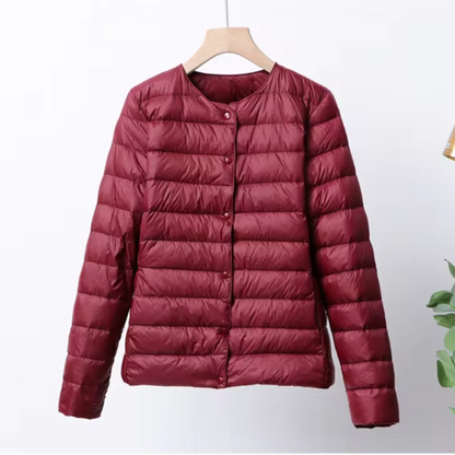Lightweight Women's Jacket | Waterproof Collarless Puffer Jacket