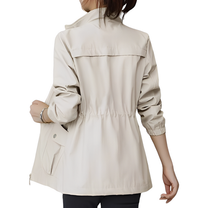 Stylish women's jacket with adjustable waist