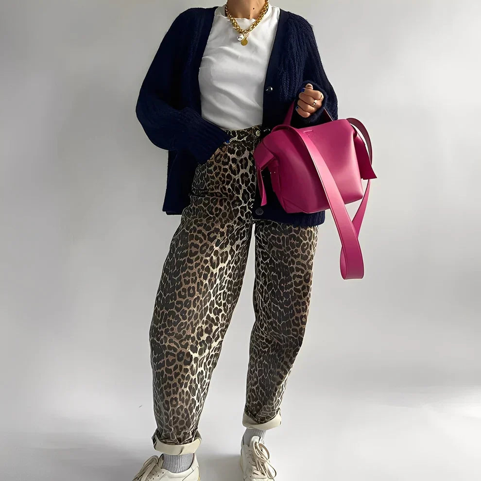 Damenhose Elegant Weit mit Muster - IdealeKleiden