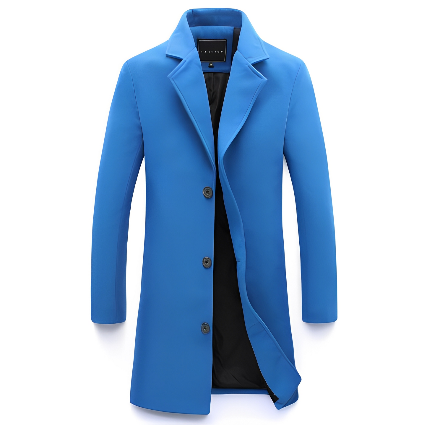 Elegant Men's Formal Black Wool Coat