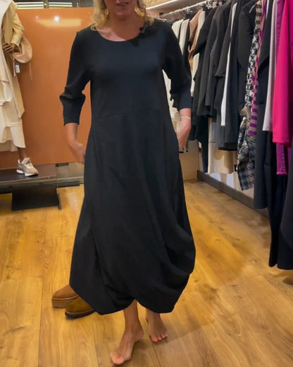 Women's Long-Sleeved Crew Neck Dress
