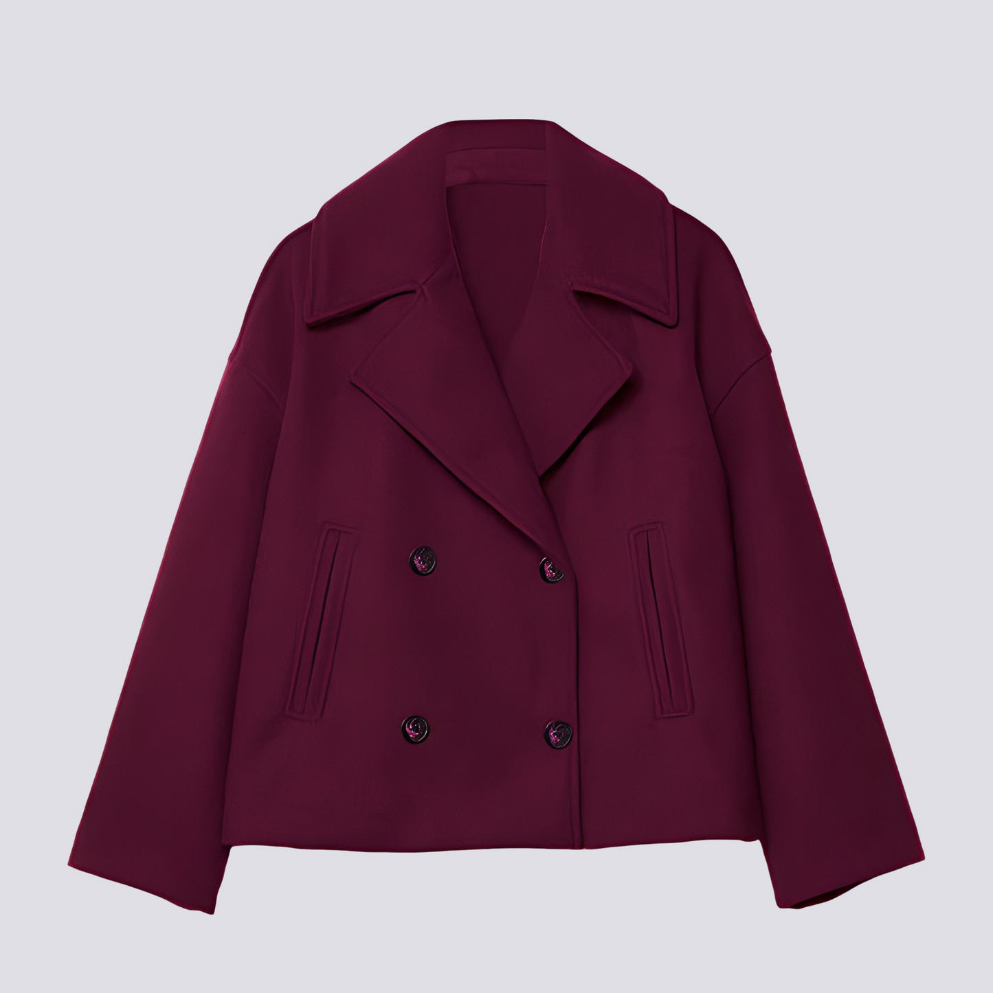 Stylish Women's Short Wool Jacket Lapel